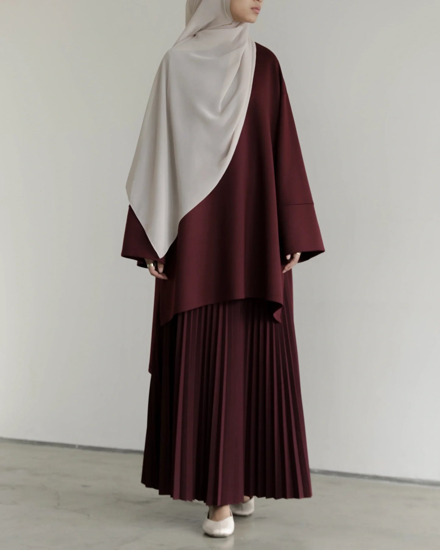 Ensemble Waves – Tunique Oversize & Jupe Plissée