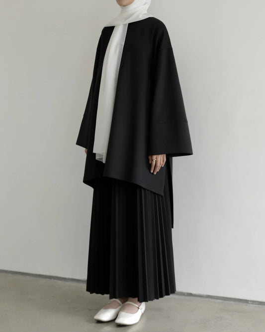 Ensemble Waves – Tunique Oversize & Jupe Plissée