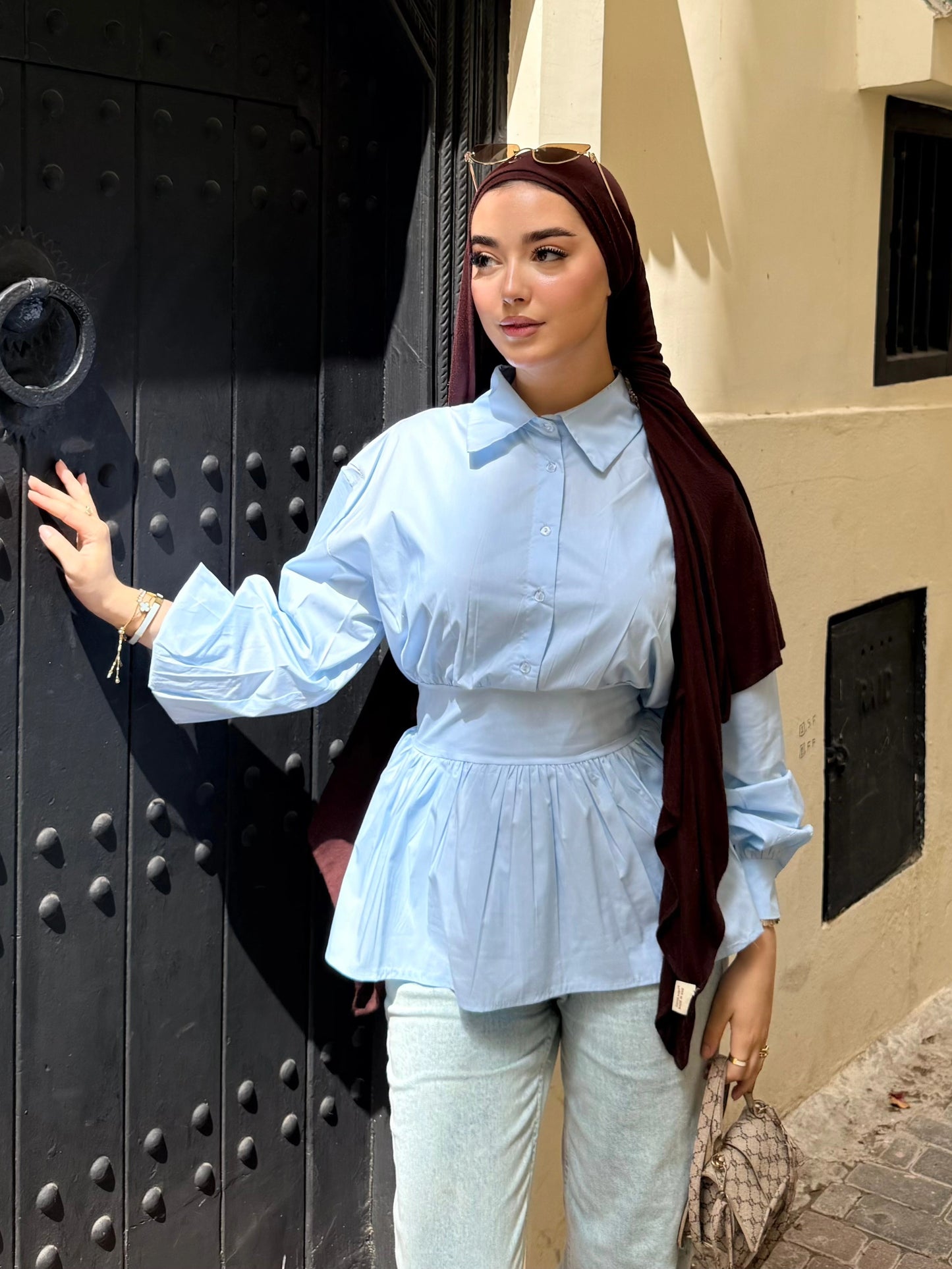 ÉLISE - Blouse Cintrée à Manches Bouffantes
