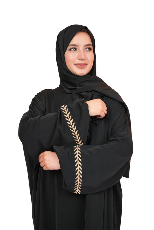 ASR Abaya de Prière avec Châle Intégré Brodé