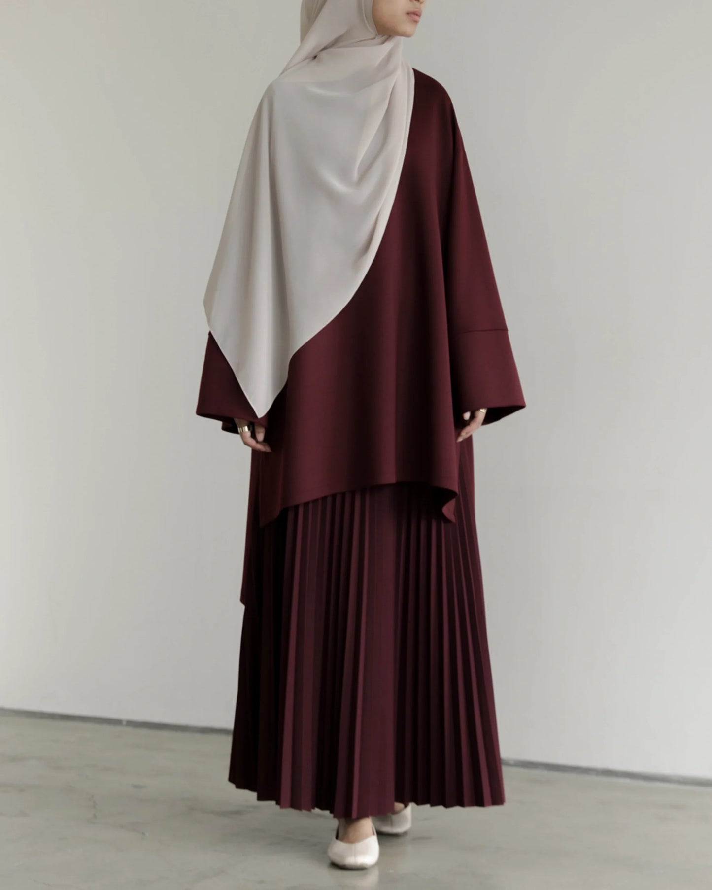 Ensemble Waves – Tunique Oversize & Jupe Plissée