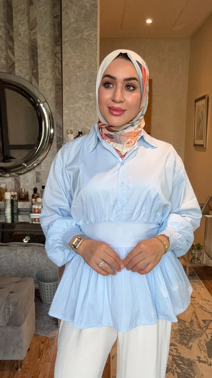 ÉLISE - Blouse Cintrée à Manches Bouffantes