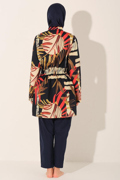 Burkini Astra – Ensemble Tropical Chic Bleu & Floral