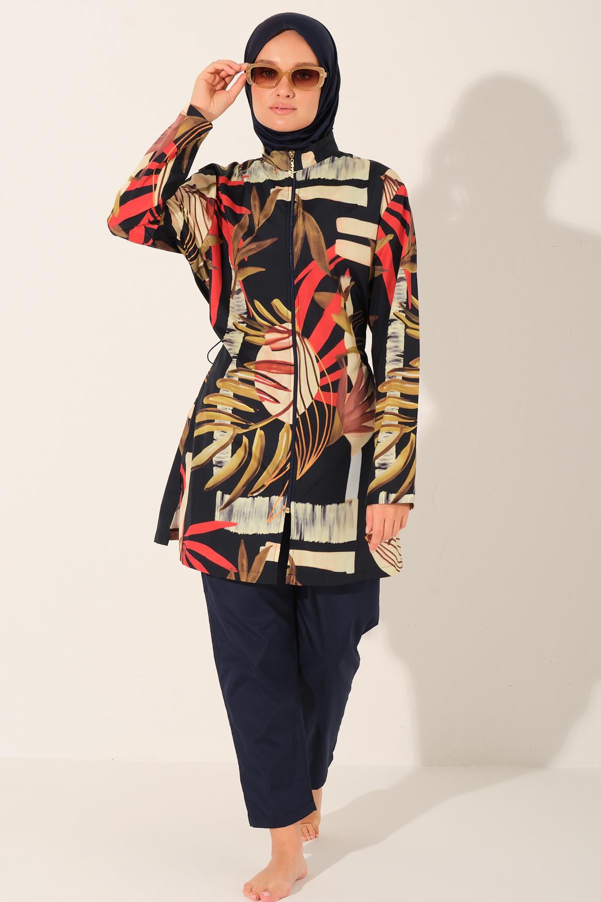 Burkini Astra – Ensemble Tropical Chic Bleu & Floral