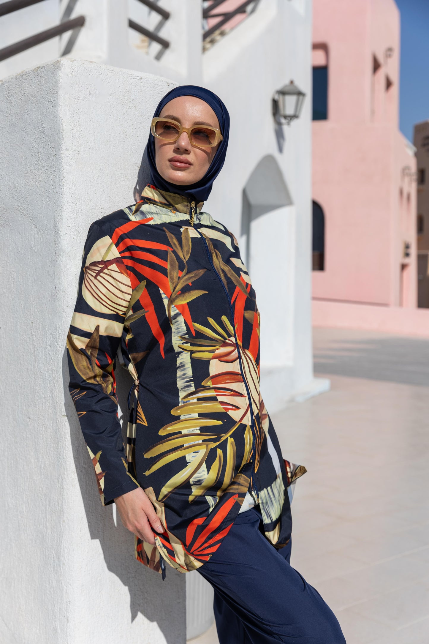Burkini Astra – Ensemble Tropical Chic Bleu & Floral